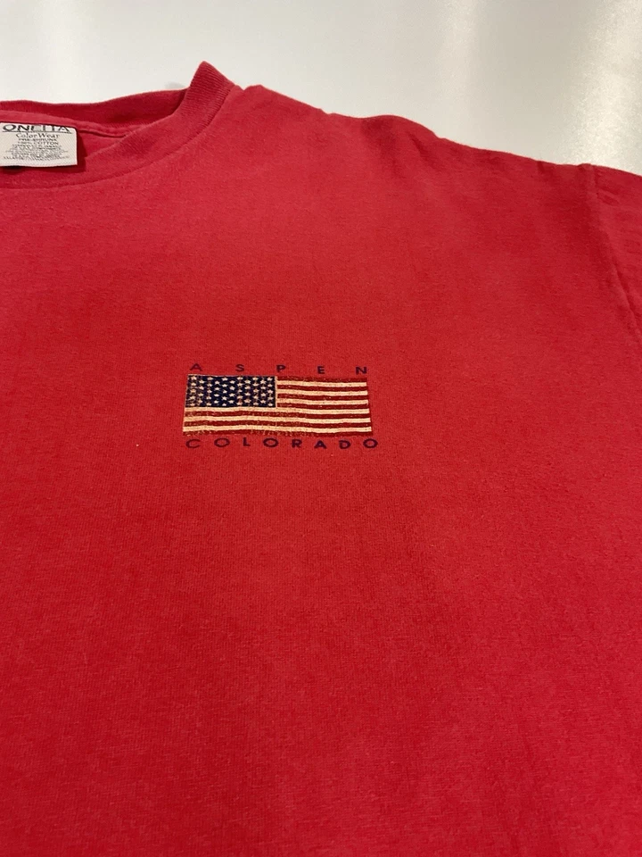 复古 Aspen Colorado T 恤尺寸 XXL 单针 Oneita 滑雪板 90 年代 — 第 4/4 张图片