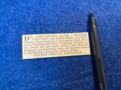 TÜRKISCHE BÄDER GRILLENBODEN NEWCASTLE 1863 ABSTRAKTER SCHNITT 6/3 CM