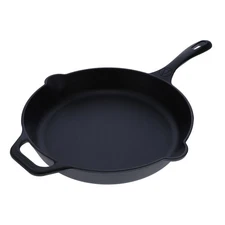 12-Inch Cast Iron Skillet, Pre-Seasoned Cast-Iron Frying Pan with Long Handle...