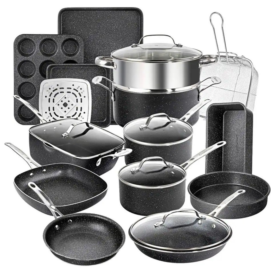 Granitestone 20 Piece Nonstick Aluminum Cookware and Bakeware Set New