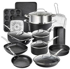 Granitestone 20 Piece Nonstick Aluminum Cookware and Bakeware Set New