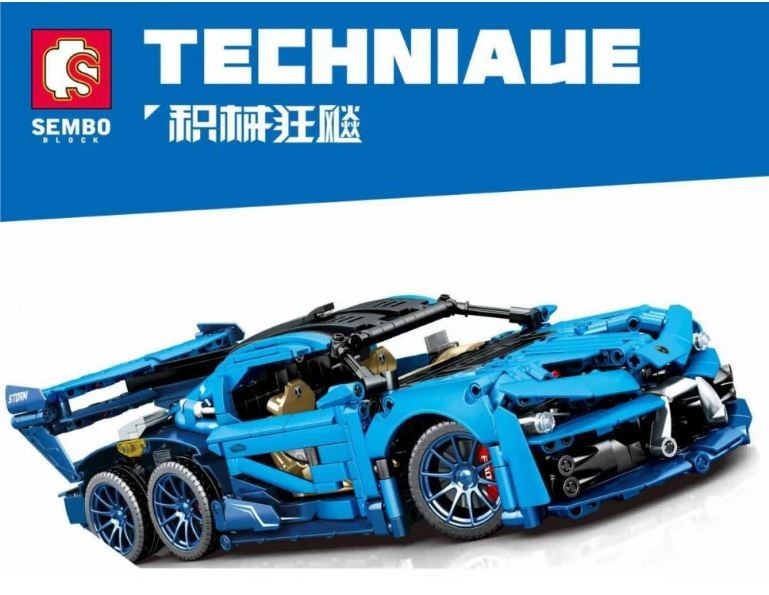 Sportwagen blau Klemmbausteine Technik Technic  Sembo 701963 Block Bricks Steine