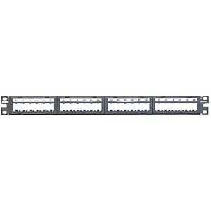 Panduit Mini-Com Patch Panel w/Labels, 24 Port, 1 RU, BL CPPL24M6BLY