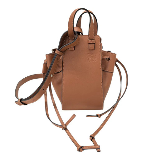 LOEWE Hammock Drawstring Mini M314.30.V07 Brown Calf Shoulder Bag #2244
