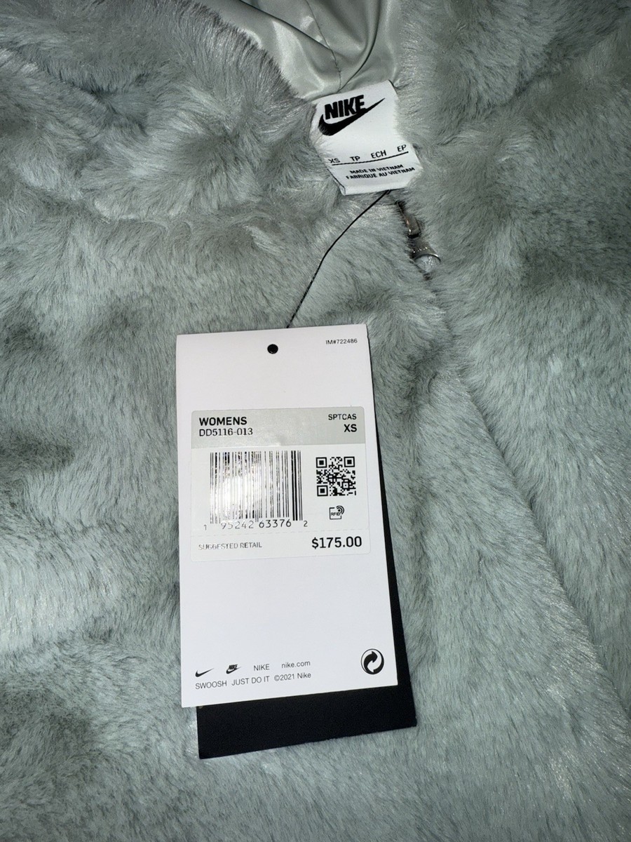 Ghana様 Nike Sportswear Essentials Faux Fur Grey Haze Jacket DD5116-013