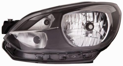 ABAKUS Main Headlight 441-11H4R-LDEM1 Right Chrome Black H4 LED-Style DRL