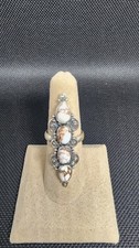 925 Sterling Silver Wild Horse Jasper Vertical Ring Size 8 Southwestern Boho