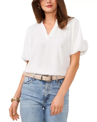 VINCE CAMUTO Women's Top Sz XL Quarter Puff Sleeve