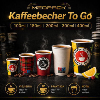 1000x Kaffeebecher To Go Pappbecher Coffee Cup Automatenbecher 100-400ml - OVP