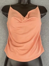 Moda International Tank Top Womens Medium Draped Cowl Neck Strappy Back Sexy Y2K