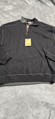 NWT Tommy Bahama Women's Large Black Post Game 100% Cotton Aruba Zip Jacket