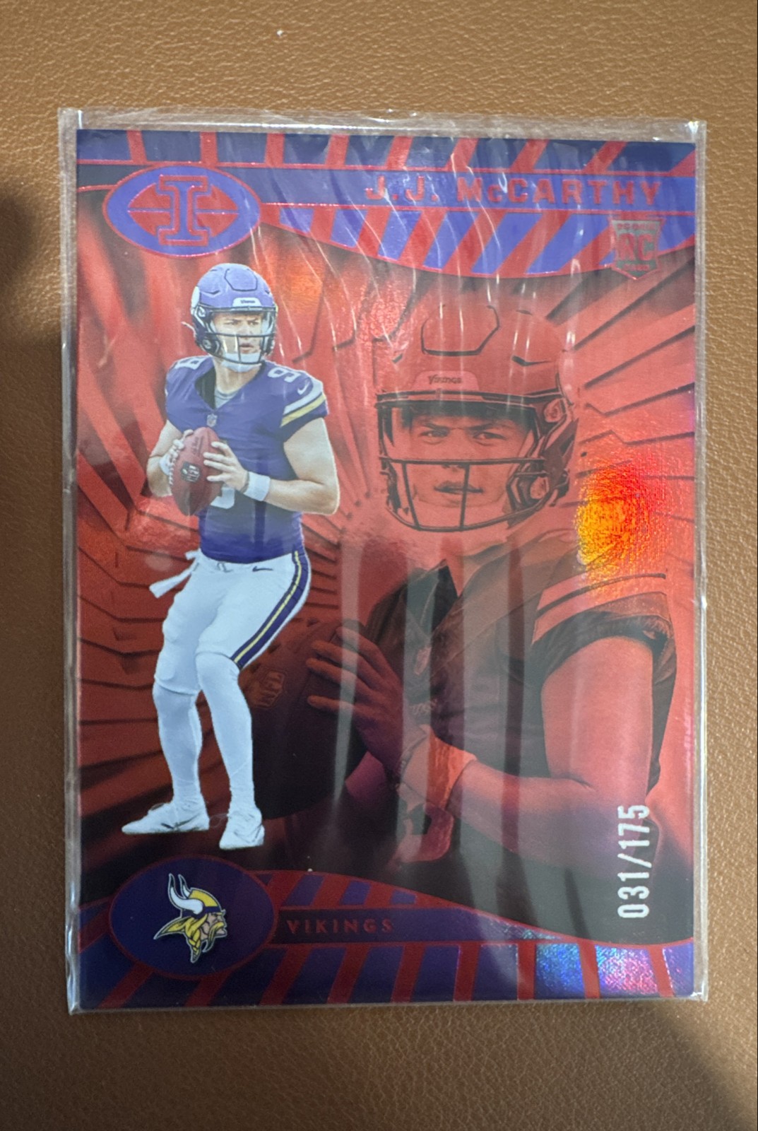 2024 Panini Illusions - J.J. McCarthy #100 Trophy Collection Red /175 (RC)