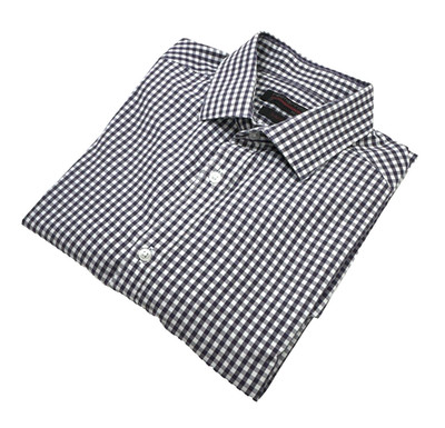 Red Herring Shirt Men's UK Size S Purple Check Slim Fit Long Sleeve Wing Collar