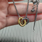 David Yurman Ombre Cord Double-Ring Necklace 45+5cm extension chain — photo 8