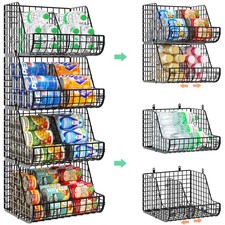 Stackable Soda Can Organizer Stores Up to 72 Cans, 4-Pack Can Storage Organiz...