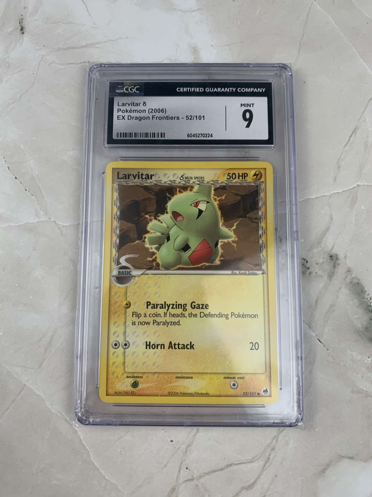 2006 CGC 9 MINT Larvitar Ex Dragon Frontiers 52/101 Reverse Holo