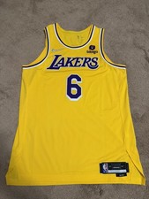 NBA Authentic 75th Anniversary Lakers LeBron James Basketball Jersey SZ 48