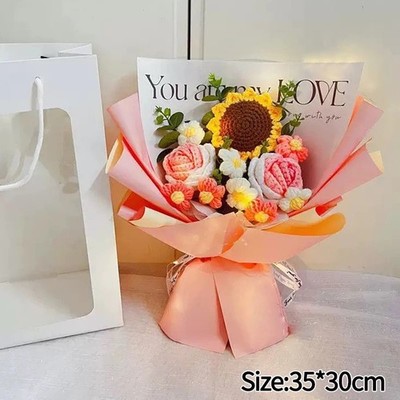 XL Strickblume Häkelblumenstrauß Konservierte Blume Valentinstag Geschenk Sie
