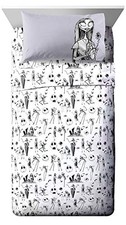 Kids Sheet Set with Fitted, 3 Piece Twin White - Nightmare Before Christmas