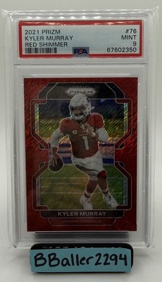 Kyler Murray 2021 Panini Prizm Red Shimmer 1/35 PSA 9 Jersey + Color Match #76