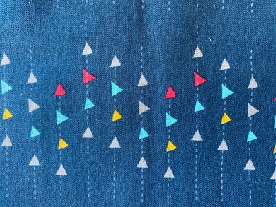 RILEY BLAKE 2017~Minki Kim~DEAR DIARY~Deep Ocean Blue Bkgrnd~TRIANGLE~Fabric~Geo