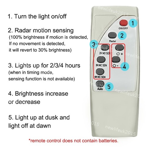 Solar Street Light Radar Sensor LED Floodlight Remote Control+Pole Security IP65 - Picture 10 of 17