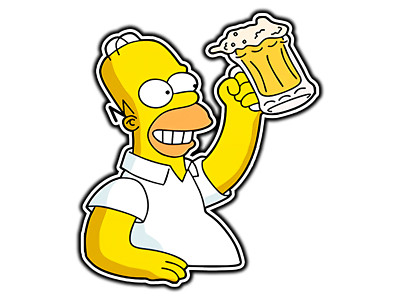 #1953 Beer Drinking Smiling Homer Waterproof Vinyl Sticker Decal Die-Cut 