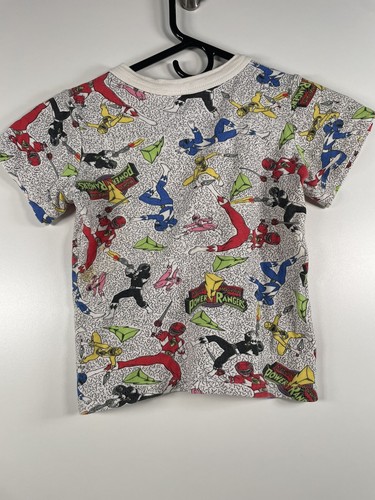 Vtg 90s Short Eddie’s Kids Power Rangers Pajama Top Size Small (6-7) 13.5x16 - Picture 9 of 9