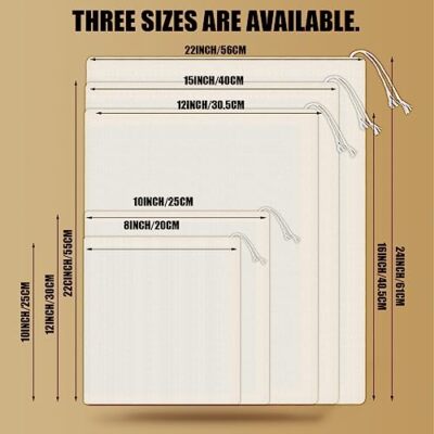 Muslin Bags Cloth Bags with Drawstring Large Storage Bags Bulk