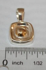 Silpada Petite Gold Vermeil Square Dot Sterling Silver Pendant S1280