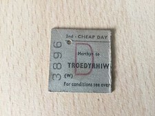 Half. Railway. TICKET,   (  Merthyr. To. Troedyrhiw. 63,  ). DA-83