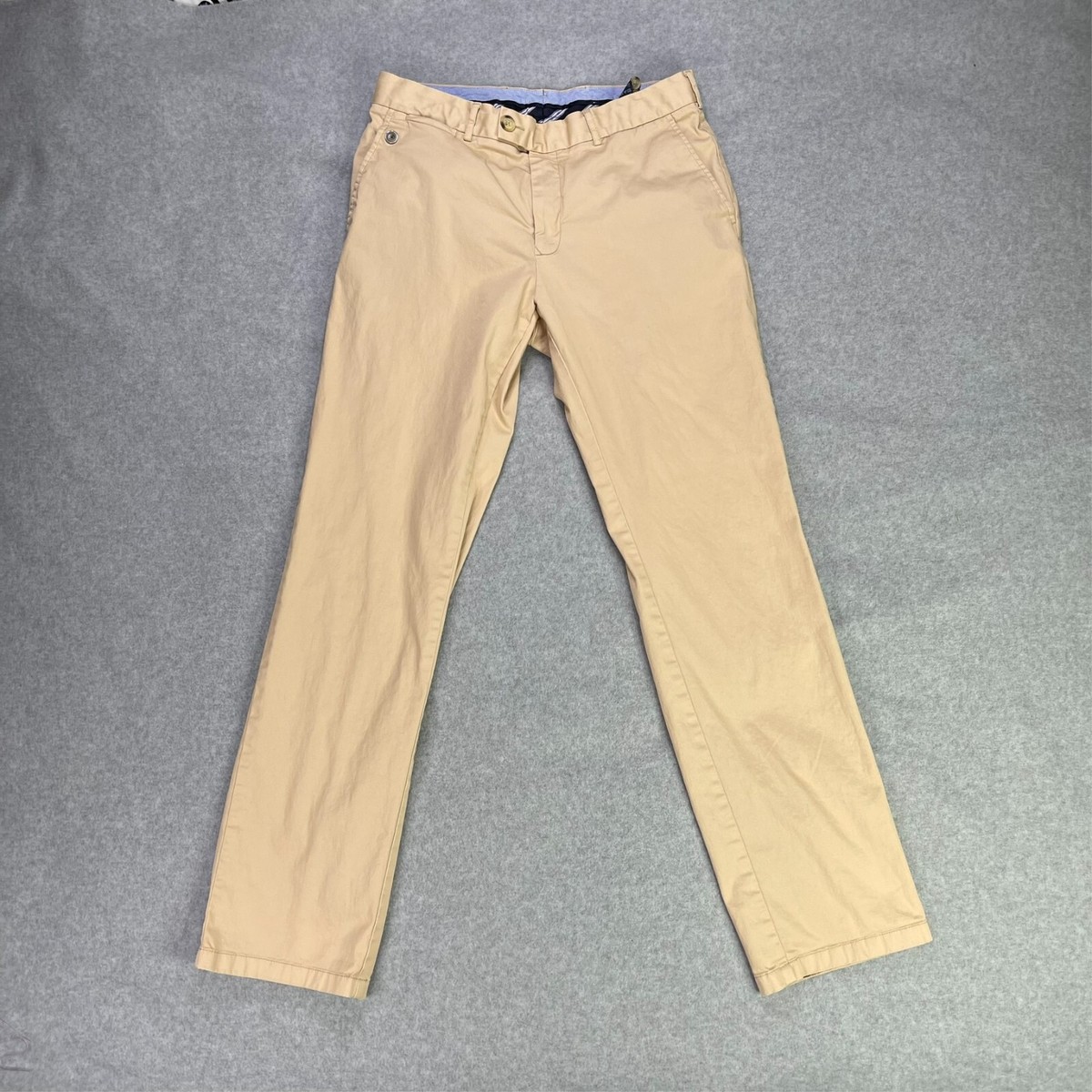 Tommy Hilfiger Golf Pant 34x33* Khaki Flat Front Cotton Strait Fit