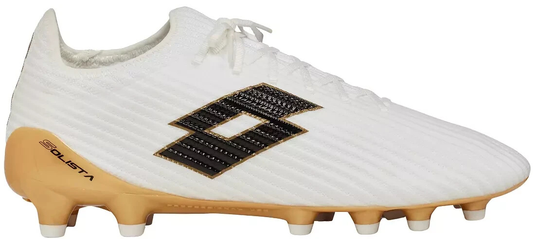 Lotto Solista 200 III FG tacchetti calcio uomo tutti bianchi neri platino chiaro 12 nuovi con scatola