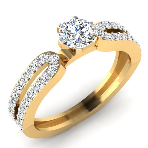 0.68 Ct Natural Round Diamond Anniversary Wedding Ring 14K Yellow Gold Size 5