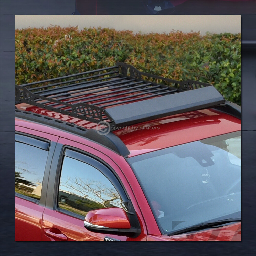 Extendable Steel Roof Rack Basket Travel Luggage Storage w/Wind Fairing Blk G15