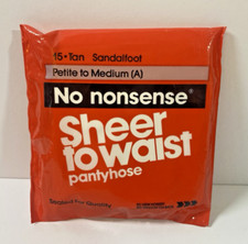 Vtg No Nonsense Sheer to Waist Pantyhose 15 Tan Sandalfoot Petite to Medium A