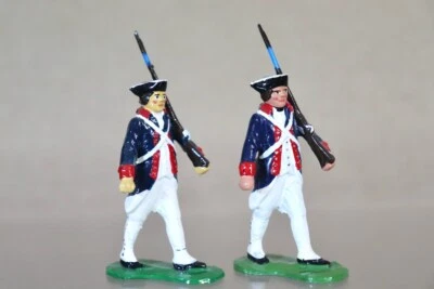 Armées En Plastique Révolution Américaine Soldats Américains En Marche Od - Photo 1/4