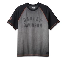 Harley-Davidson Men's T-Shirt, Short Sleeve Iron Bond Raglan, Gray - 99001-23VM