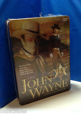 New!! The John Wayne Collection- 15 DVD Movies in Collectible Metal Box ...