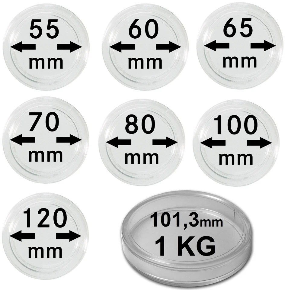 Münzkapseln Kapsel für große Münzen Medaillen 55mm - 120mm +1KG LINDNER S2270