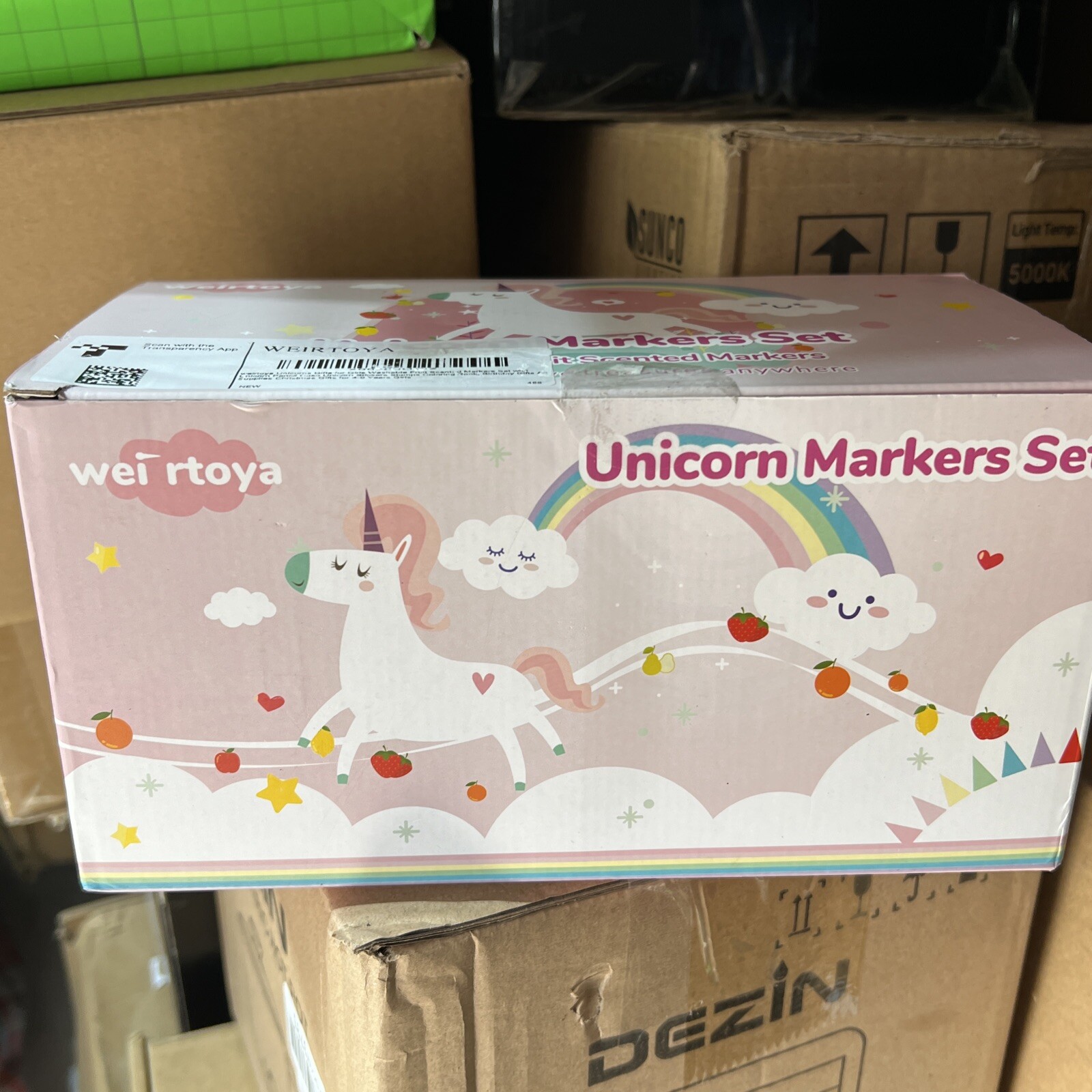 Fruit Scented Washable Markers Set 48PCS for Kids with Unicorn Pencil Case, Art