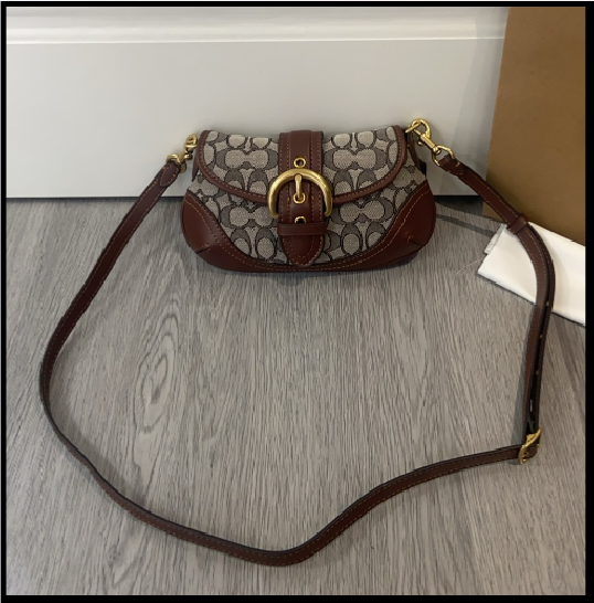 COACH CAN45 Soho Bag 25 In Signature Jacquard Oak Maple Brass