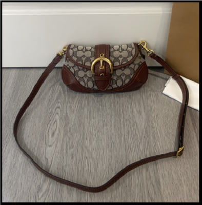 COACH CAN45 Soho Bag 25 In Signature Jacquard Oak Maple Brass