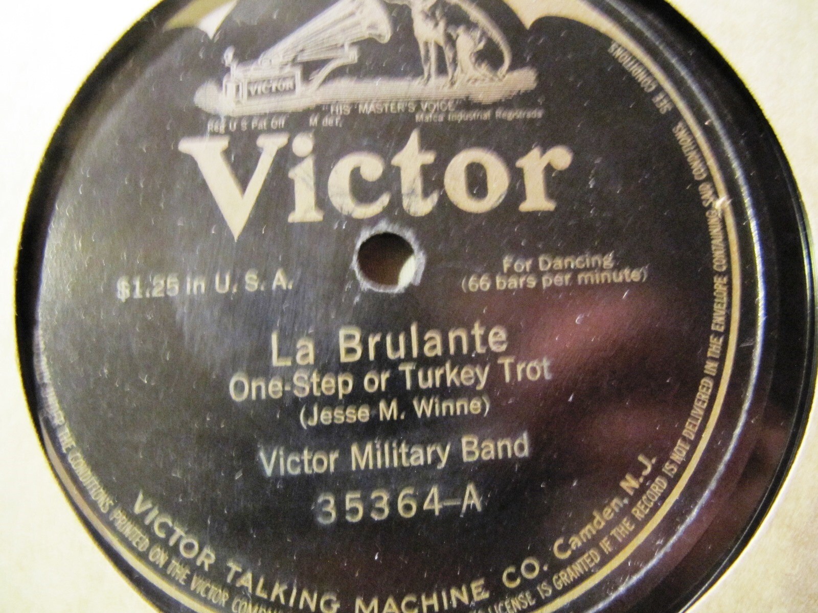 1914 TURKEY TROT La Brulante ONE STEP/ Sari Waltzes VICTOR MILITARY