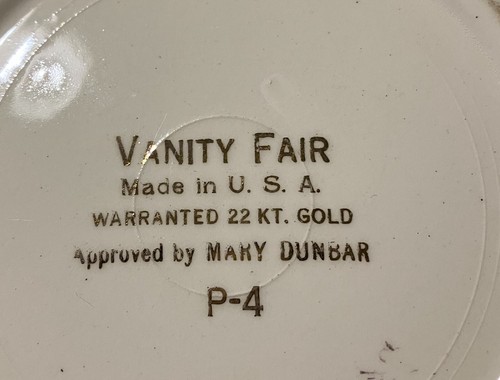 VINTAGE VANITY FAIR 22 KT. GOLDVERKLEIDUNG BROTTELLER (M997) MARY DUNBAR HERGESTELLT IN USA - Bild 3 von 5