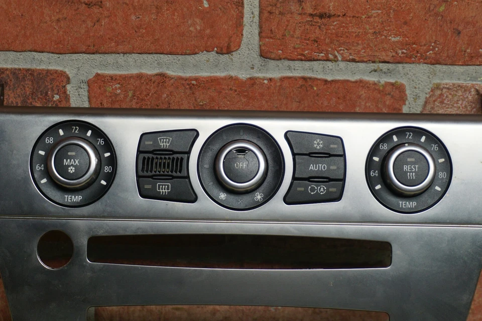 PLATA 2006-2007 BMW 650I E63 CUPÉ TABLERO AIRE ACONDICIONADO INTERRUPTOR DE CONTROL DE CLIMA CON BISEL OEM Foto 2 de 4