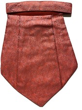 NEW Red SWIRLS Men Silk Cravat Scarf Ascot NECK Tie PARTY-PRE STITCHED GATSBY