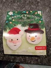 Needle Creations Santa  Snowman Ornaments Needle Felting Kit- Intermediate NEW