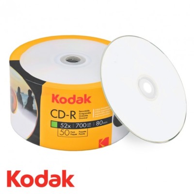 500 Kodak Blank 52X CD-R CDR White Inkjet Printable 700MB Media Disc 10x50pk