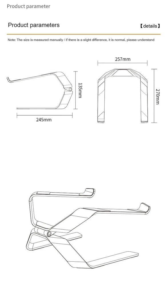 Adjustable Aluminum Laptop Stand for Notebooks & Tablets Up to 17.3 Inches